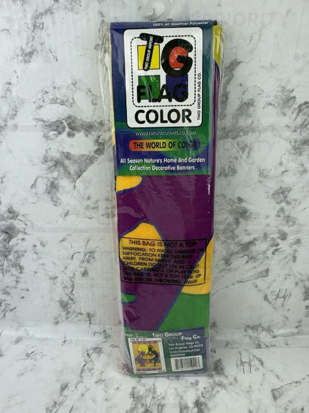NIP Two Group Flag Co The World Of Color Kokopelli Native American 15022 28"X44" - Picture 3 of 4
